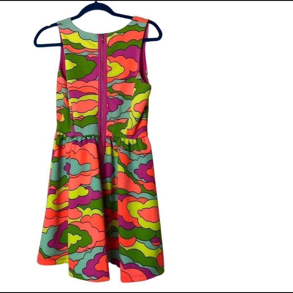L'Amour Neon Cloud Print Sleeveless Mini Dress - Pink, Orange, Green, Blue - Picture 8 of 8